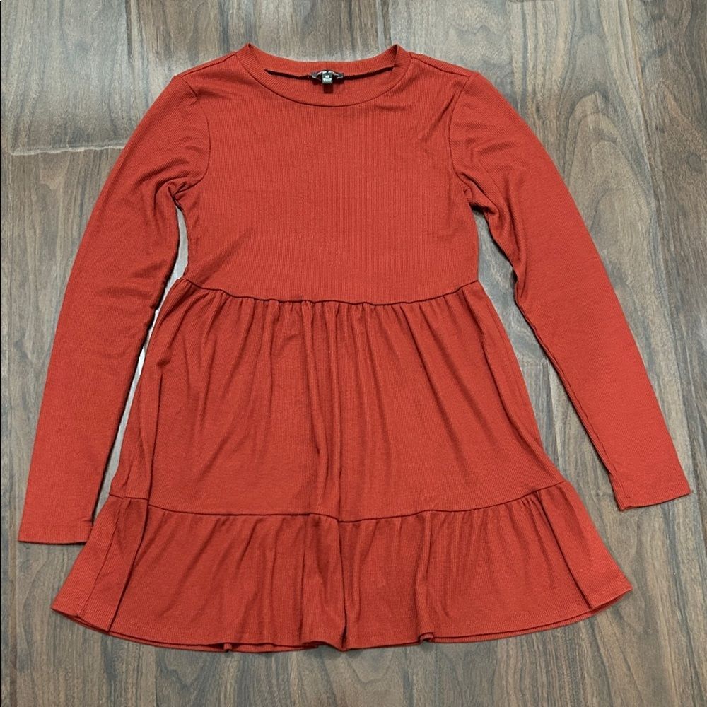 Lily Rose Women's Long Sleeve Rust Dress